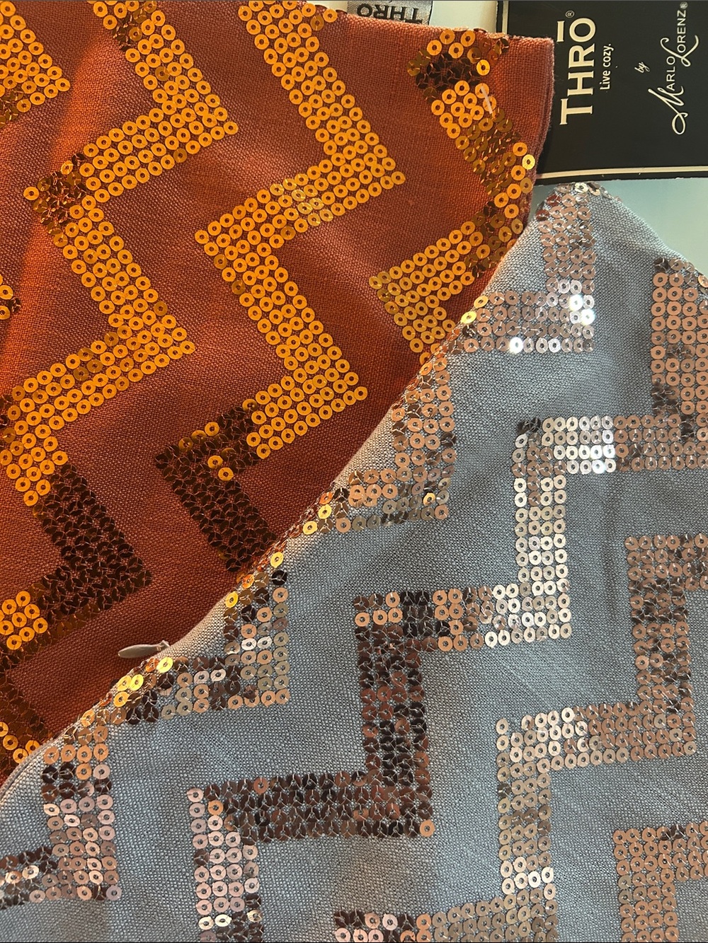 THRO 16x22” beautiful pillow covers with sequences.